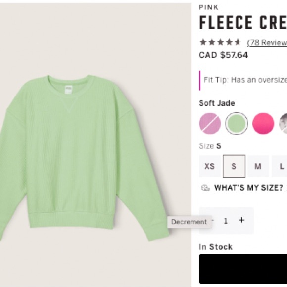 NWT VS Pink Heavyweight Rib Crew Sweatshirt - Lime Green - Picture 2 of 9